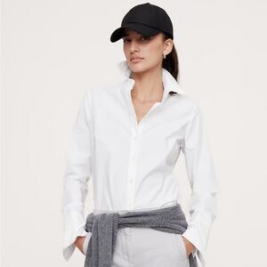 Women’s White Button-Up Tailored Dress Shirt